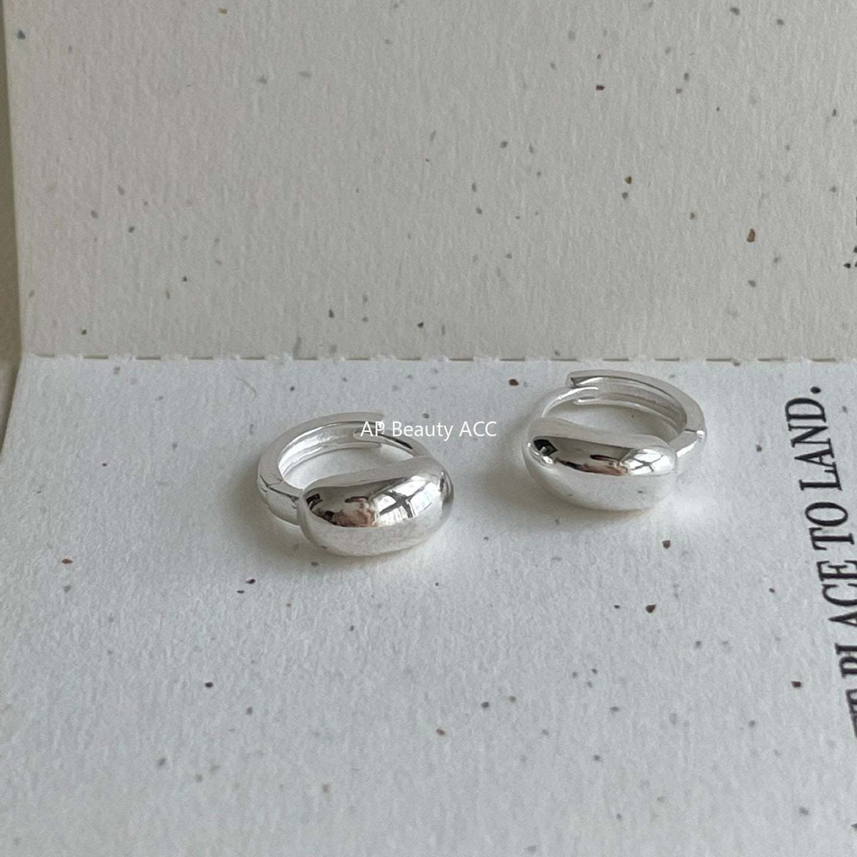 F관 - 925 실버 곡선형 볼드 링 귀걸이 [C1422] 25.11-4