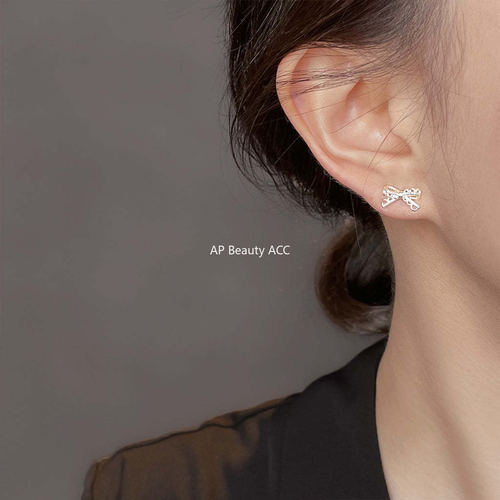 C관 - 925 은침 리본 디자인 귀걸이 [6419] 25.07-2