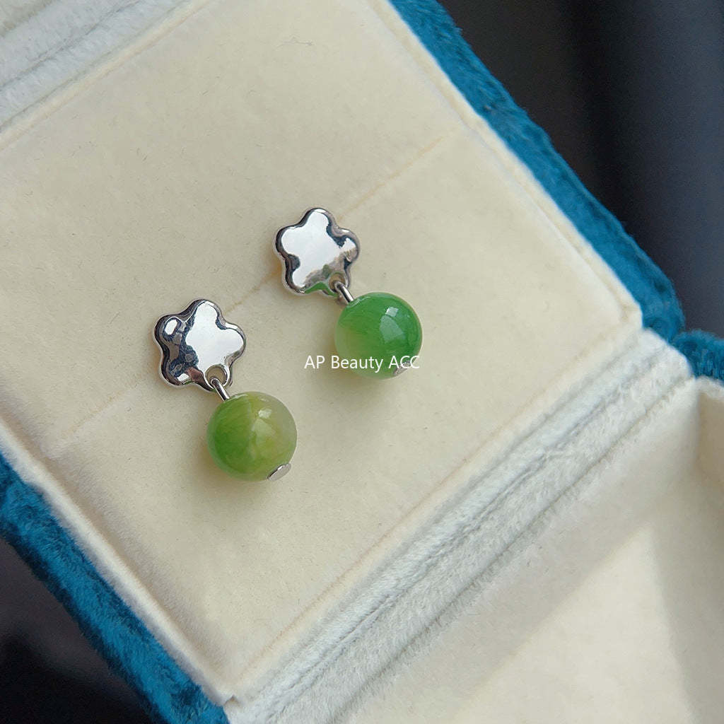 C관 - 여름 새싹 디자인 숲 속 스타일 천연석 기하학 귀걸이 [3856] 24.04-3