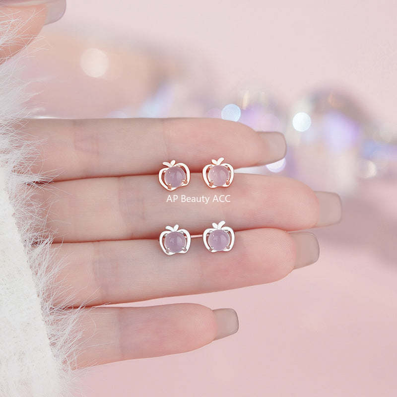 B관 - 과일 사과 모양 999 실버 귀걸이 [YC5016E_1] 25.11-3