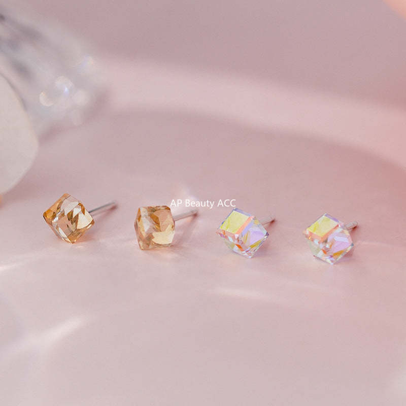 B관 - 925 실버 스퀘어 크리스탈 스터드 귀걸이 [YC2499E YC2913E] 25.10-4