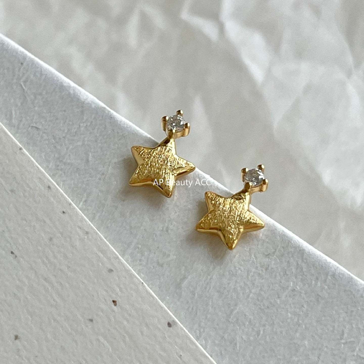 F관 - 925 실버 큐빅 별 모양 스터드 귀걸이 [C1417] 25.10-4