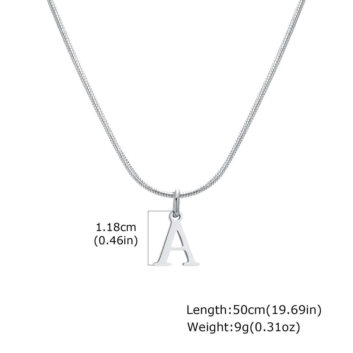 G관 - 스네이크 체인 알파벳 스테인리스 목걸이 [NC-1315] 25.11-3