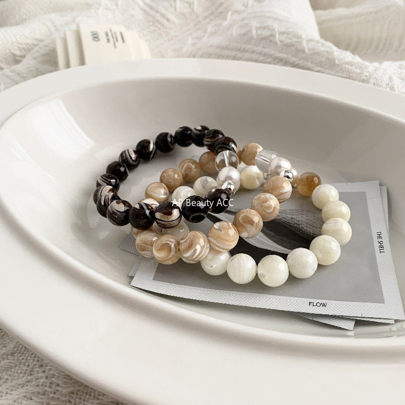 A관 - 자개 진주 담수 진주 백수정 황수정 비즈 팔찌 [1543] 25.11-2