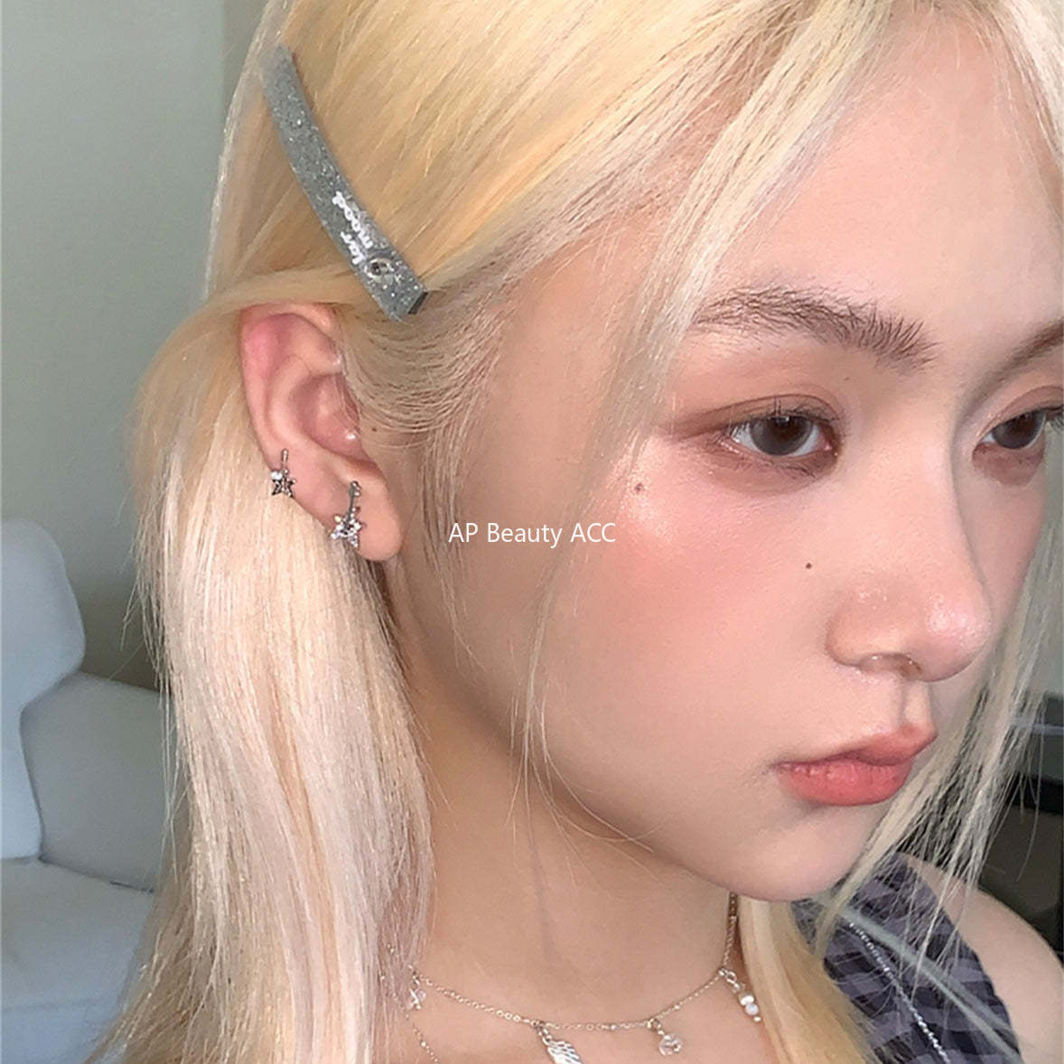 A관 - 티타늄 스틸 큐빅 별 기타 모양 비대칭 귀걸이 [EH-4162] 25.10-4