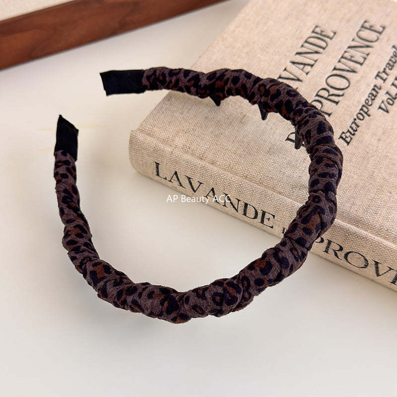 E관 - 호피 패브릭 웨이브 빗살 머리띠 [27497] 25.09-4