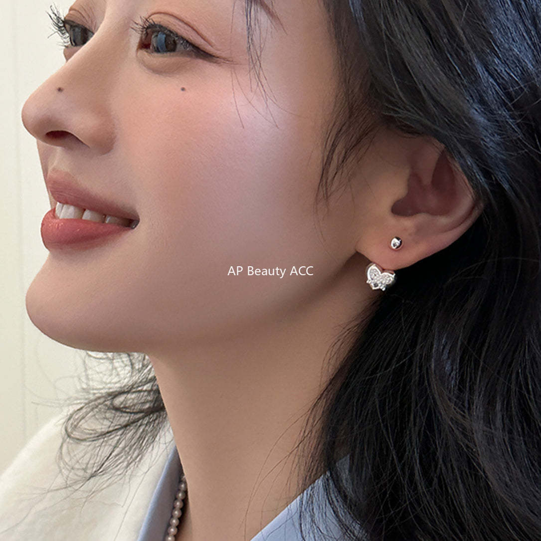 A관 - 925 은침 하트 리본 귀걸이 [EH-3572] 25.05-2