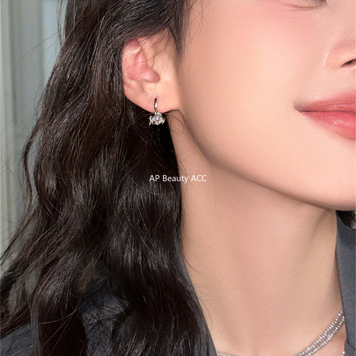 A관 - 925 은침 큐빅 링 귀걸이 [EH-4046] 25.09-2