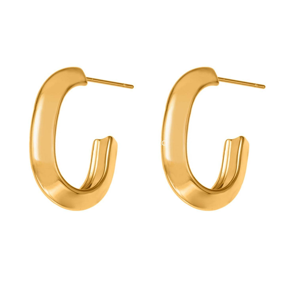 D관 - 스테인리스 18K 도금 삼각 곡면 디자인 귀걸이 [F623] 25.10-5