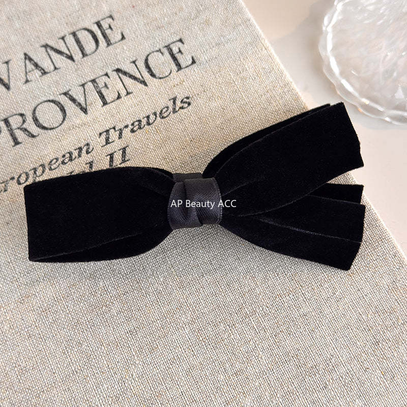 E관 - 벨벳 리본 모양 바나나 집게핀 [27757] 25.12-1