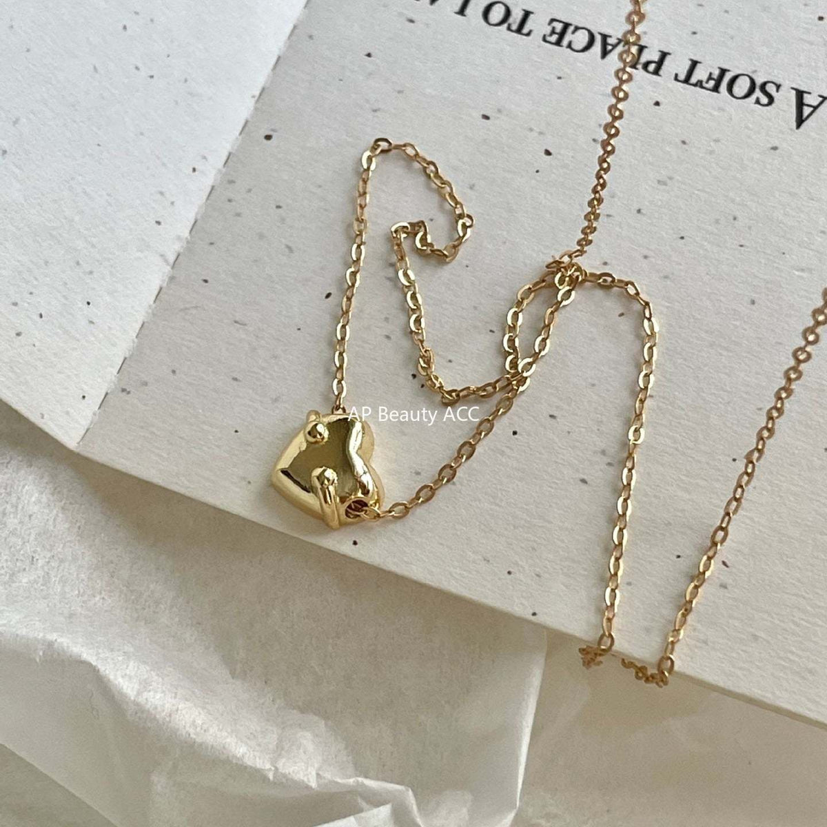 F관 - 925 실버 하트 모양 펜던트 목걸이 [B1385] 25.11-4