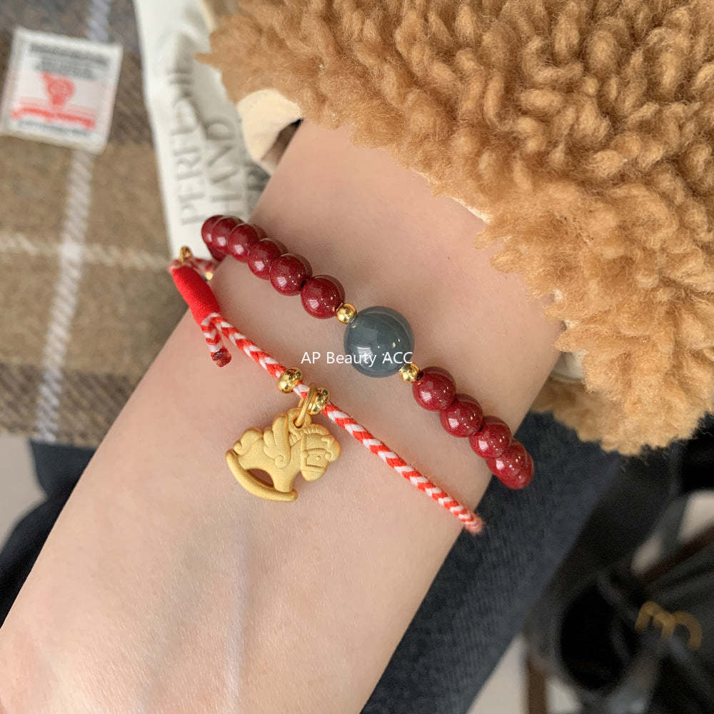 A관 - 925 실버 목마 말 펜던트 핸드메이드 스트랩 팔찌 [1630] 25.12-3