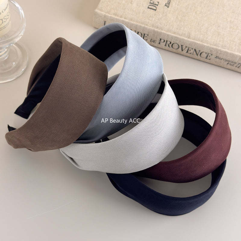 E관 - 톤다운 단색 와이드 볼륨 머리띠 [27593] 25.10-4