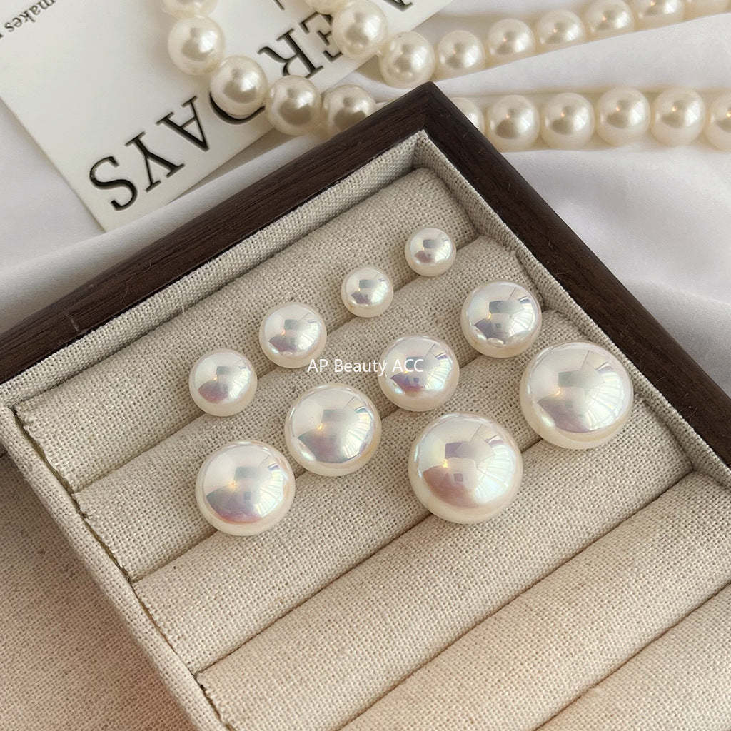 C관 - 고품질 담수 진주 라운드 펄 14K 도금 은침 귀걸이 [4566-4570] 24.07-2