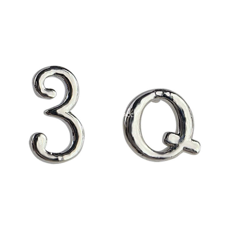 C관 - 개성 있는 귀여운 미니 백금 도금 은침 귀걸이 [3860] 24.04-3