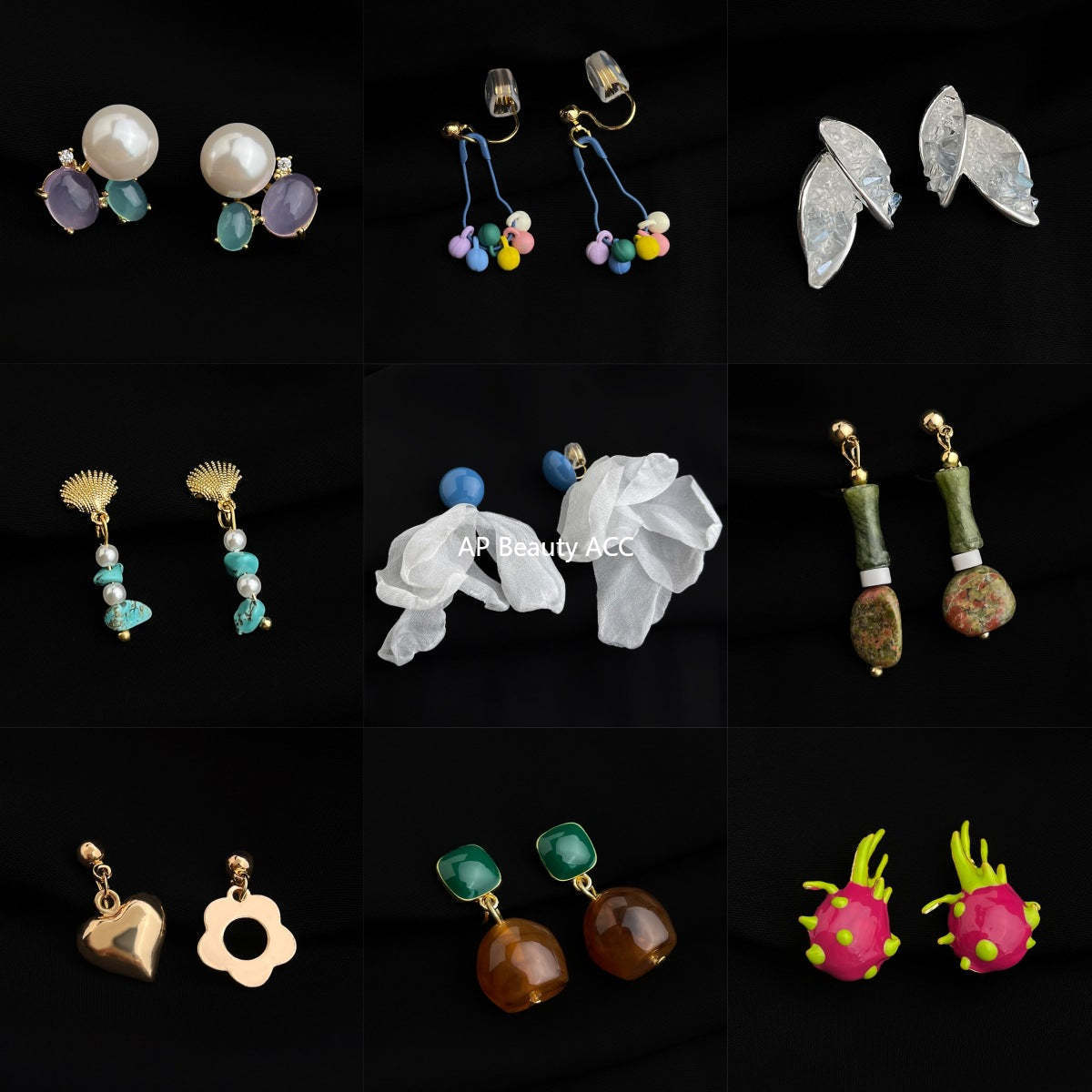 C관 - 18K 도금 컬러풀 이어커프 귀걸이 [EJ0303C] 25.03-3