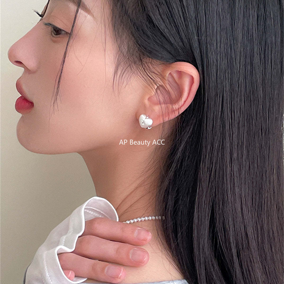 A관 - 925 은침 하트 링 귀걸이 팔각별 디자인 [EH-2931] 24.05-5