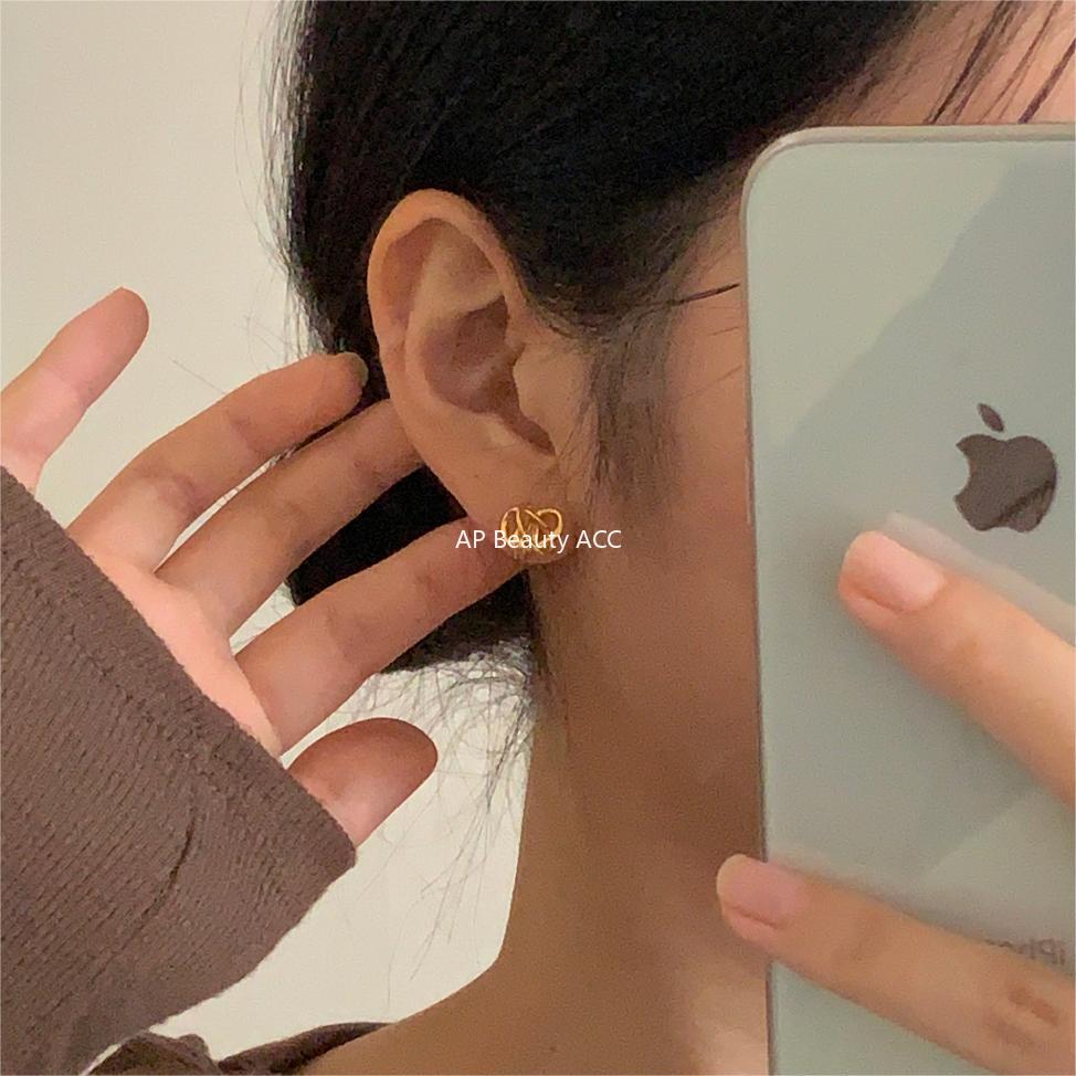 F관 - 925 실버 매듭 디자인 스터드 귀걸이 [C1246] 25.10-2