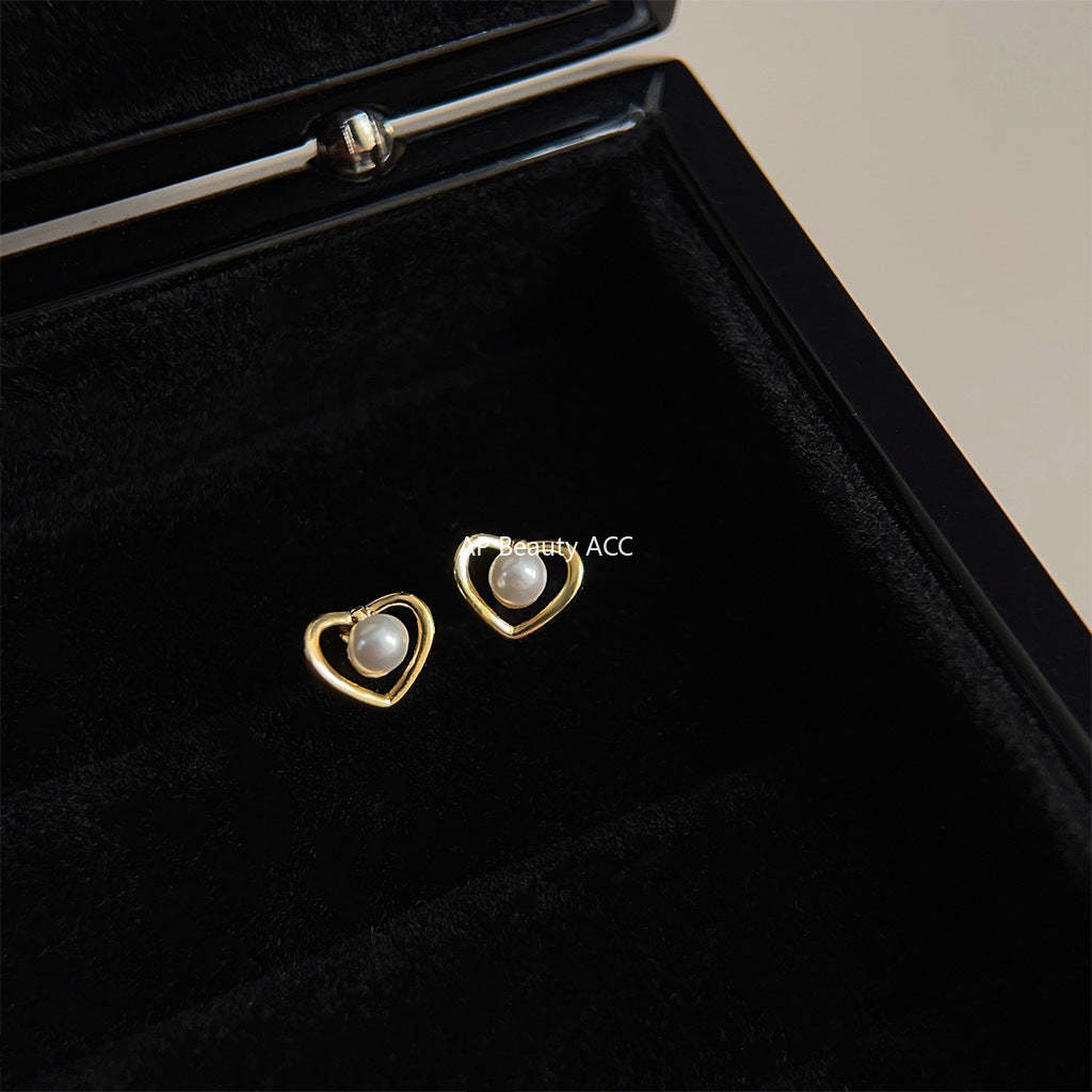 C관 - 데일리 미니 하트 14K 도금 은침 귀걸이 [3783] 24.04-3