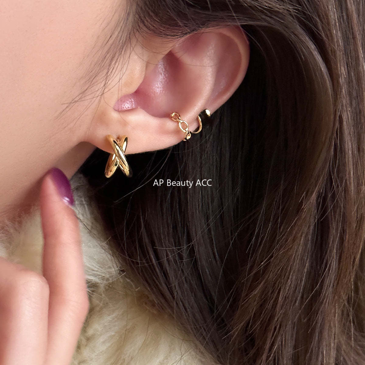 A관 - 925 은침 교차 크로스 심플 귀걸이 [EH-2503] 25.03-2