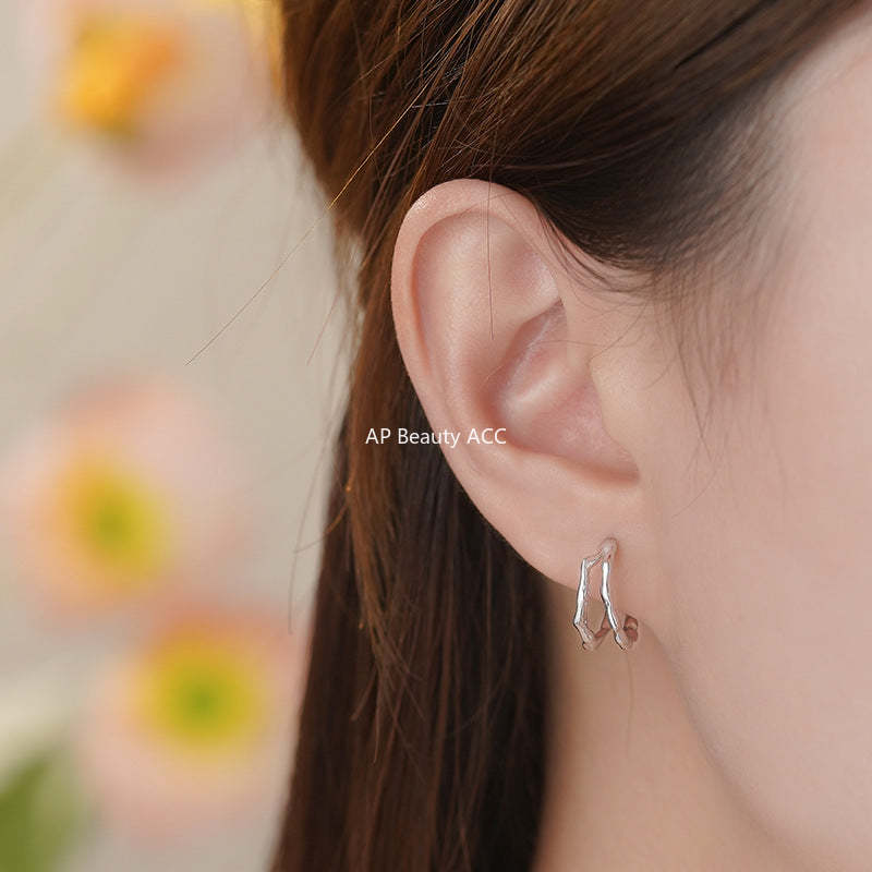 B관 - 999 실버 더블 레이어 원형 링 귀걸이 [YC2154E_1] 25.09-4