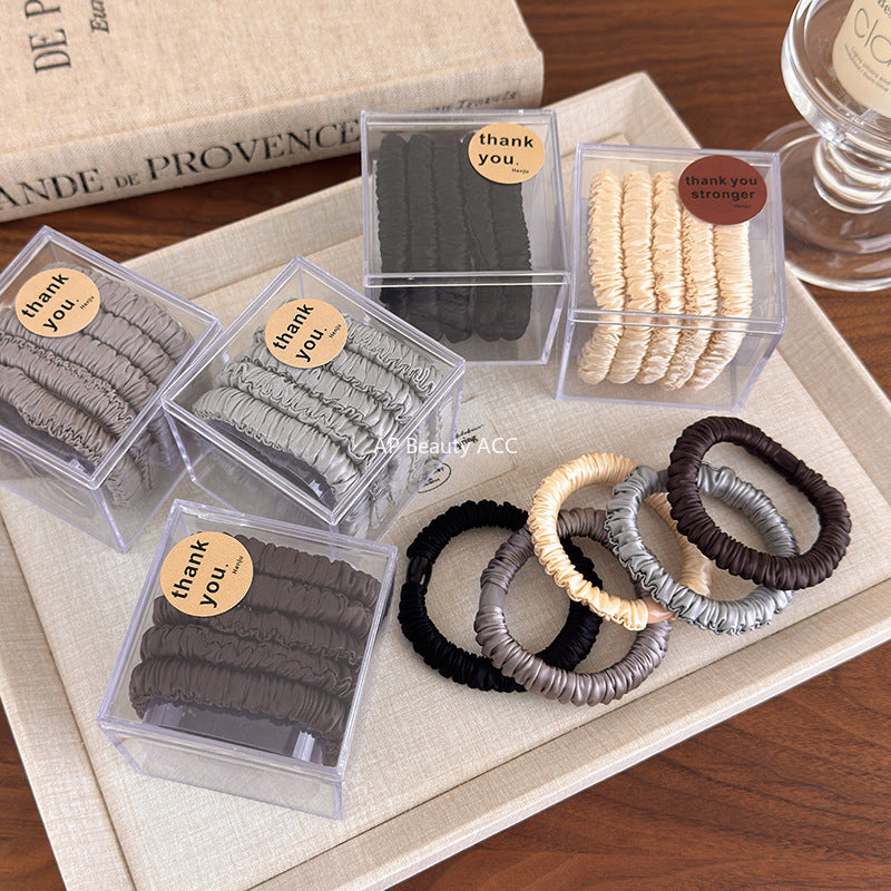 E관 - 새틴 고탄력 자국 없는 머리끈 헤어밴드 [27549] 25.10-1