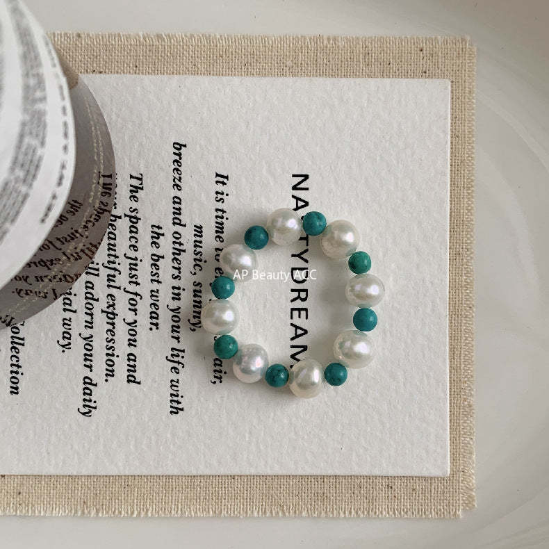 A관 - 아게이트 칼세도니 담수진주 비즈 925실버 반지 [RA] 25.11-4