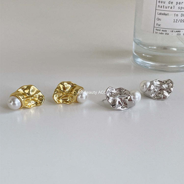 A관 - 비정형 디자인 진주 925 은침 귀걸이 [EH-4323] 25.12-2