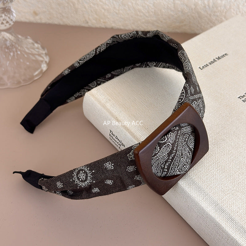 E관 - 멜라드톤 페이즐리 패턴 와이드 머리띠 [27546] 25.10-1