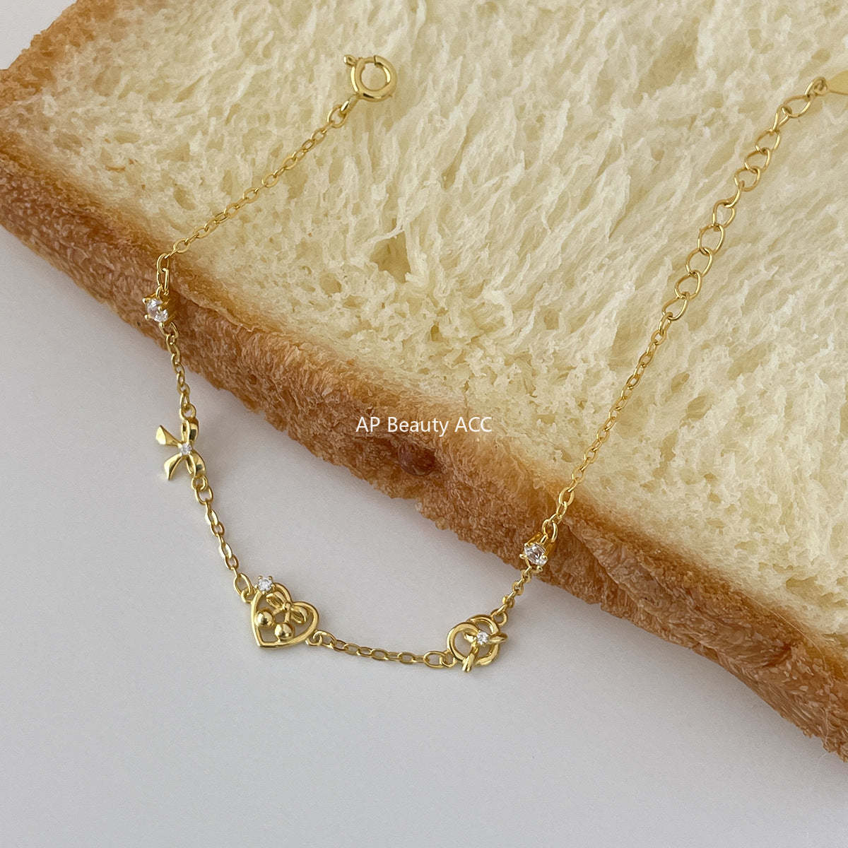 A관 - 925 실버 하트 프레즐 리본 디자인 팔찌 [SL-490] 25.11-1