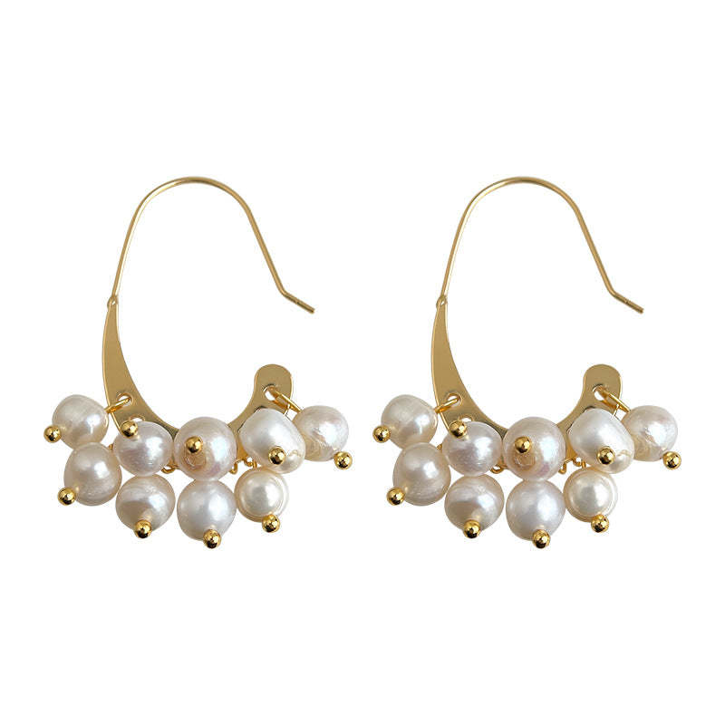 C관 - 천연 담수 진주 핸드메이드 후크 귀걸이 [7097] 25.11-3