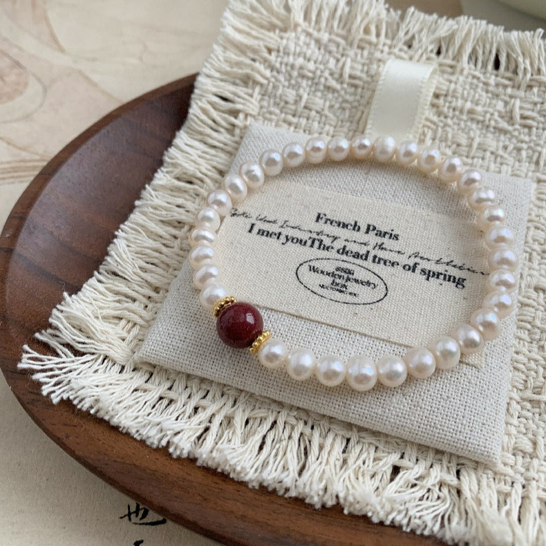 A관 - 천연 자금사 비즈 담수 진주 팔찌 [1637] 25.12-3