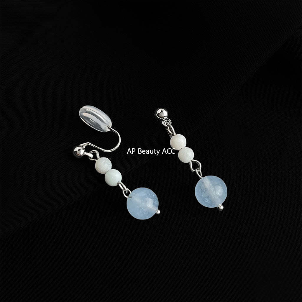 C관 - 큐빅 레진 진주 무피어싱 나선형 이어커프 귀걸이 [EJ0203F] 25.02-3