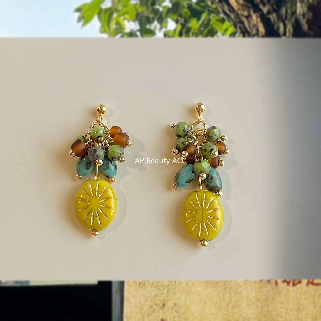 C관 - 925 은침 글라스 크리스탈 비즈 드롭 귀걸이 [6859] 25.10-1