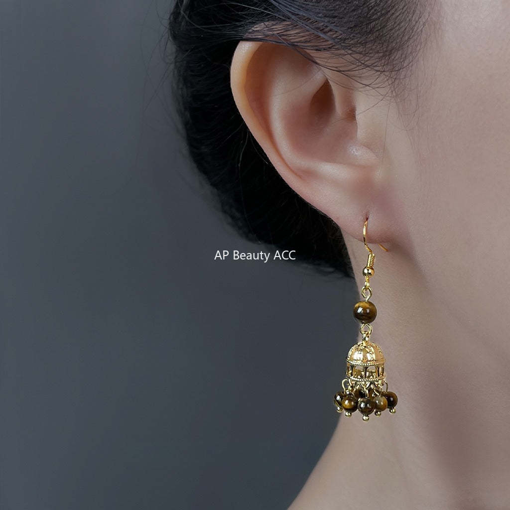 C관 - 925 은침 핸드메이드 호안석 후크 귀걸이 [6951] 25.10-4