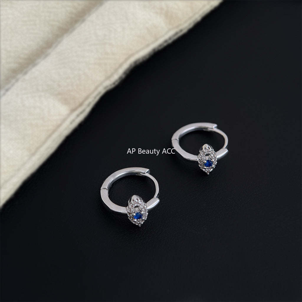 C관 - 백금 도금 눈 모양 큐빅 링 귀걸이 [6968] 25.10-4