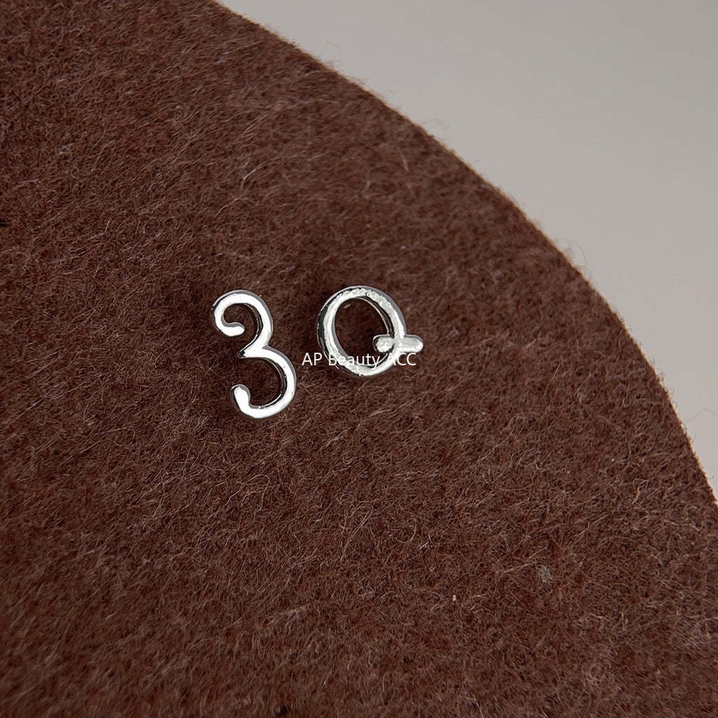 C관 - 개성 있는 귀여운 미니 백금 도금 은침 귀걸이 [3860] 24.04-3