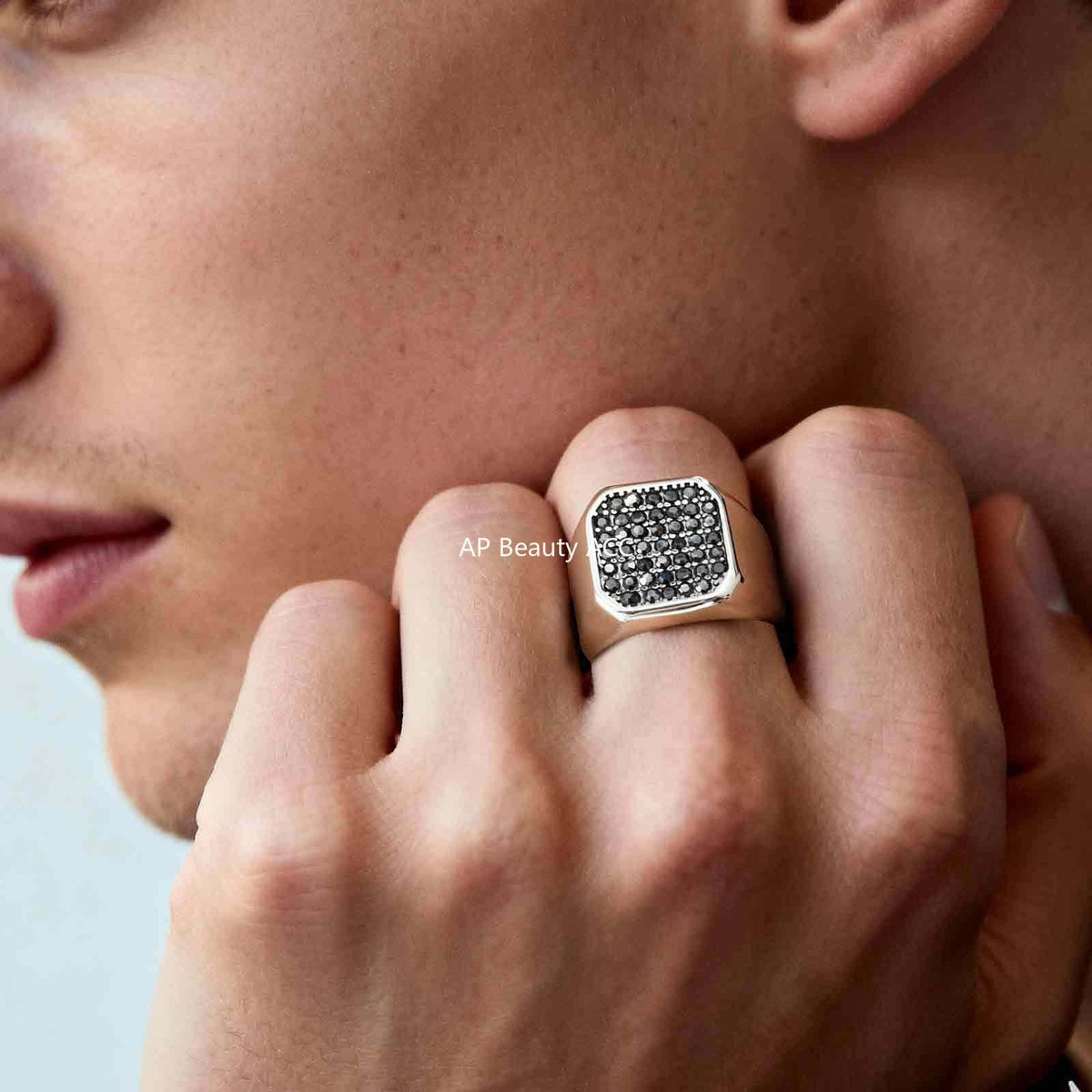 G관 - 스테인리스 스틸 그레이 큐빅 반지 [RC-925] 25.10-5