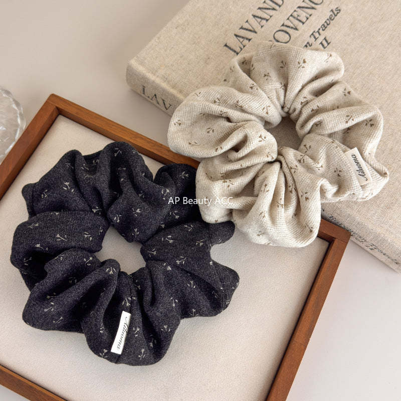 E관 - 니트 플라워 프린트 빈티지 곱창 헤어밴드 [27618] 25.10-5