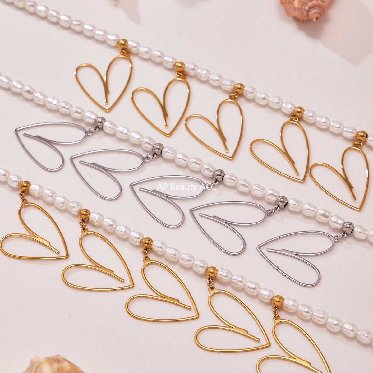 D관 - 스테인리스 스틸 핸드메이드 하트 펜던트 목걸이 [P1676] 25.10-3