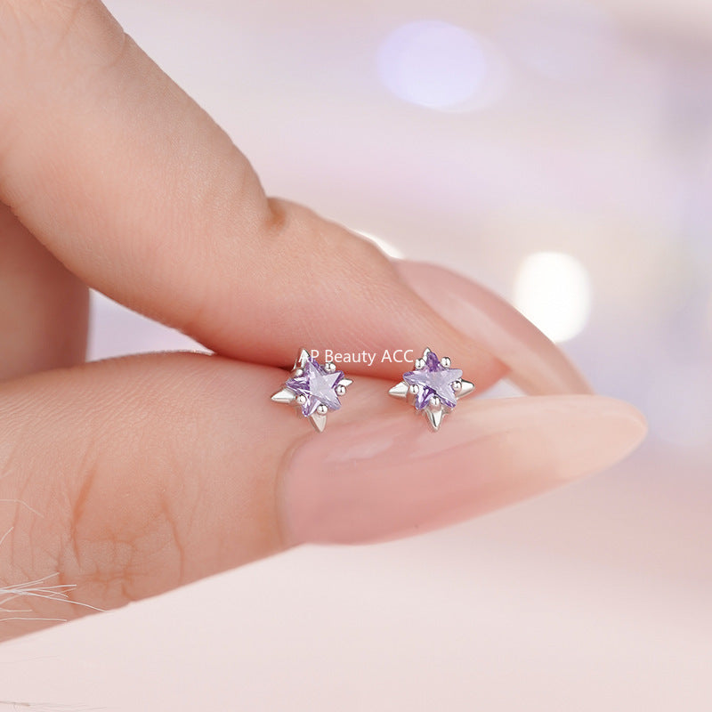 B관 - 999 실버 별 디자인 큐빅 스터드 귀걸이 [YC4910E_1] 25.11-2