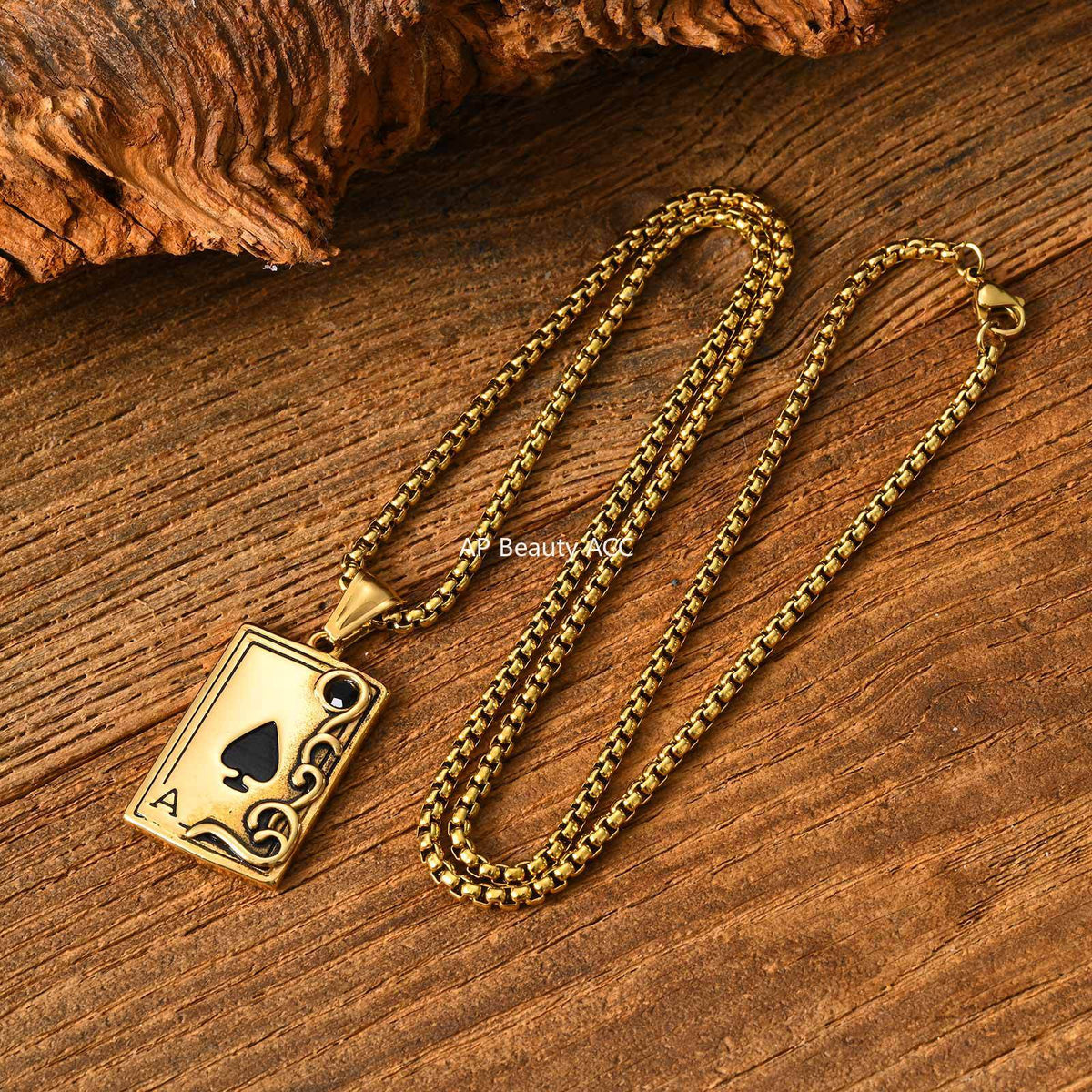 G관 - 스테인리스 스틸 포커 스페이드 A 펜던트 목걸이 [PN-2317S] 25.12-3