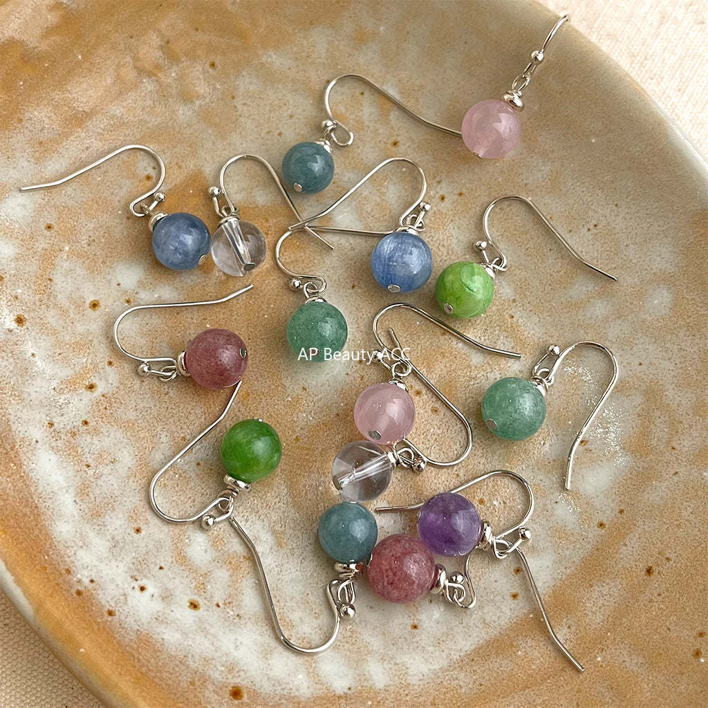 C관 - 천연석 자수정 심플 귀걸이 [5557-5564] 25.02-2