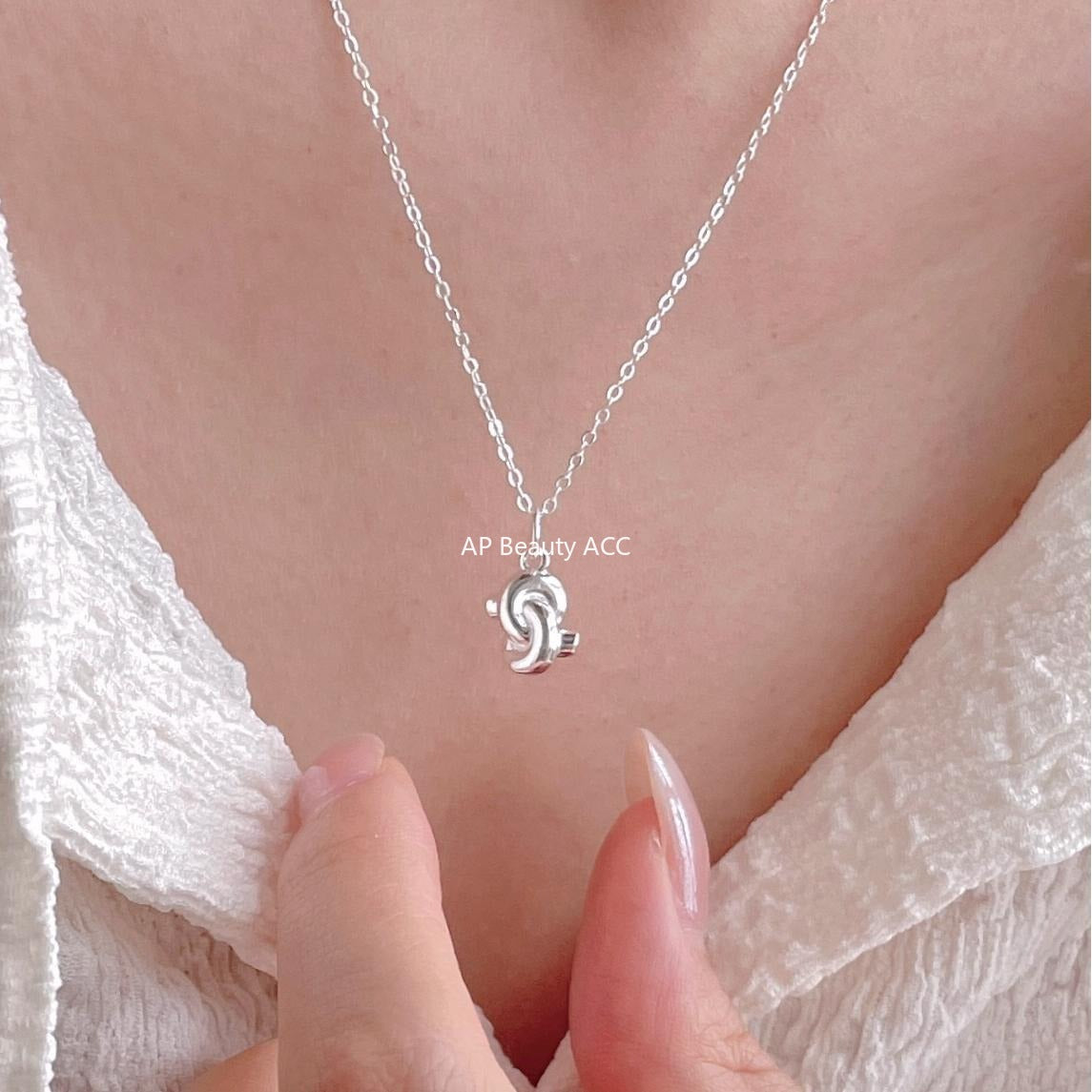 F관 - 925 실버 하트 매듭 펜던트 목걸이 [B1380] 25.11-1