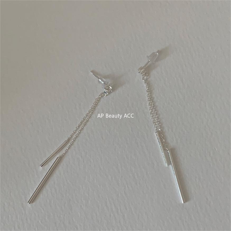 F관 - 925 실버 롱 체인 태슬 귀걸이 [C1189] 25.12-3