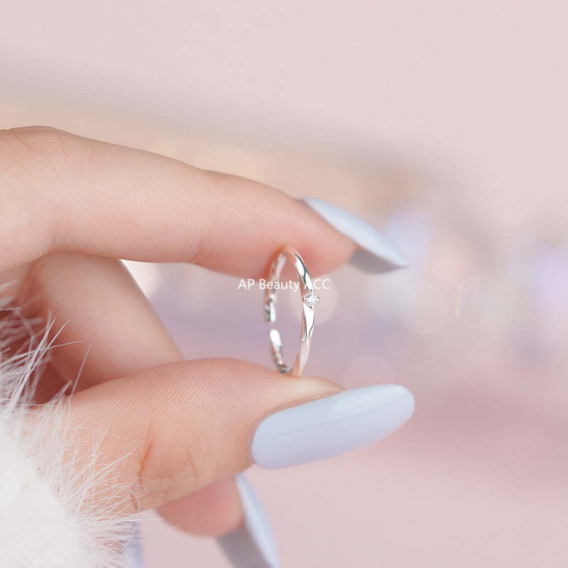 B관 - 999 실버 큐빅 뫼비우스 꼬임 반지 [YC3054R_1] 25.09-4