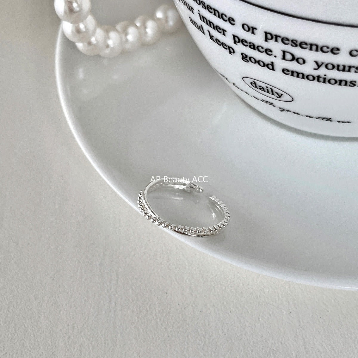 A관 - 925 실버 진주 리본 디자인 오픈형 반지 [JZ-0702] 25.11-1