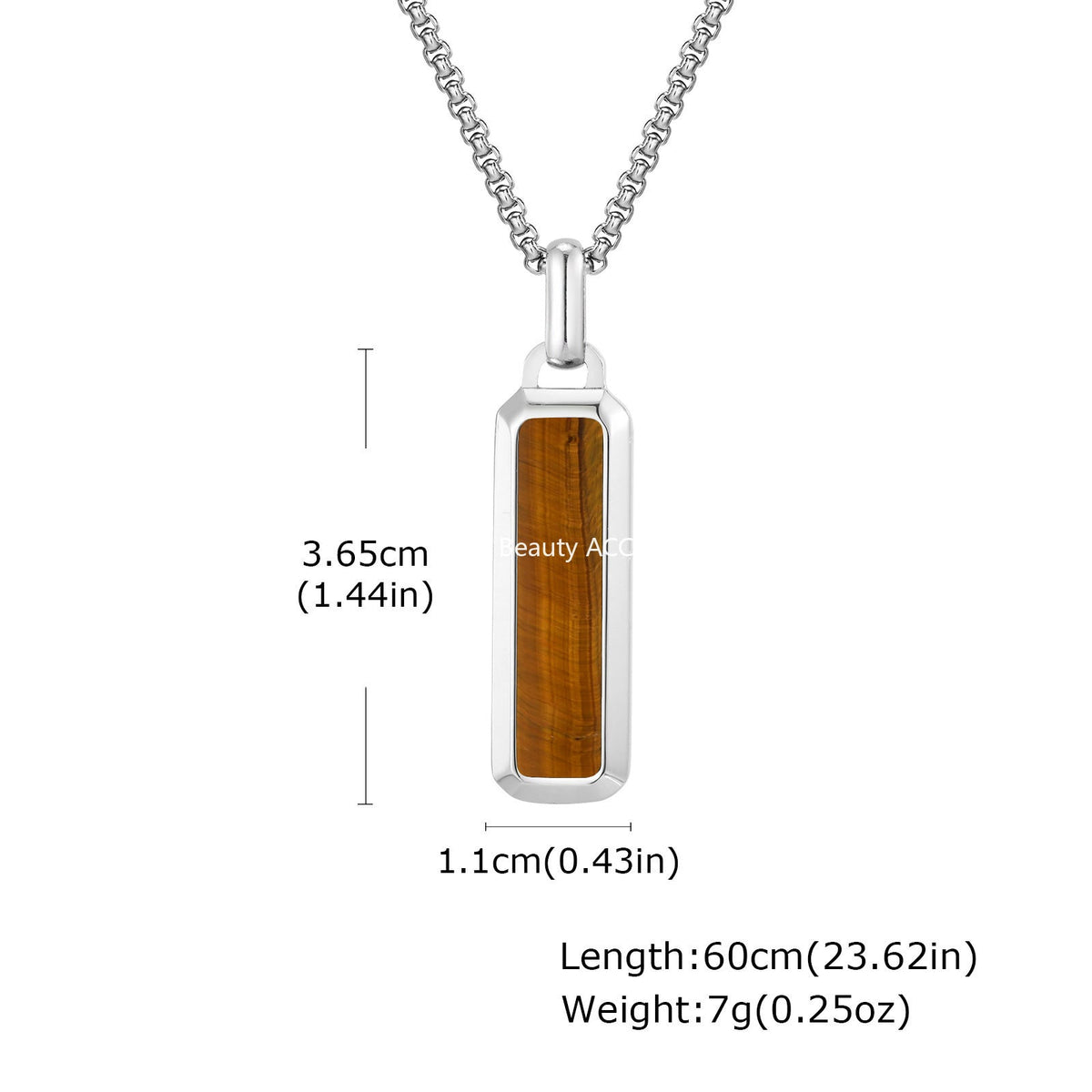 G관 - 스테인리스 호안석 바형 플레이트 펜던트 목걸이 [PN-2226] 25.11-2