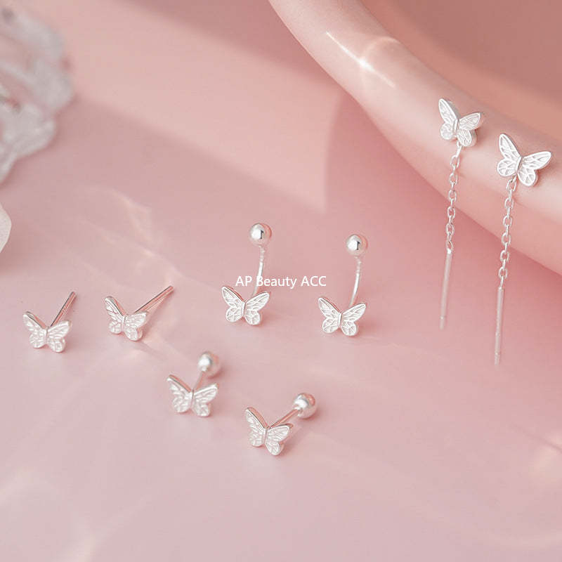 B관 - 999 실버 나비 U자형 드롭 피어싱 귀걸이 [YC2615E_1] 25.10-1