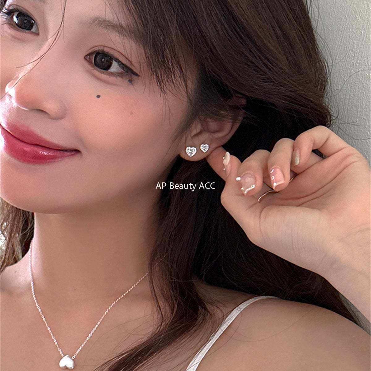A관 - 하트 풀큐빅 925 은침 귀걸이 [EH-3950] 25.08-5